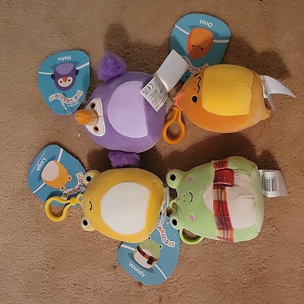 BNWT Squishmallow Clip Bundle